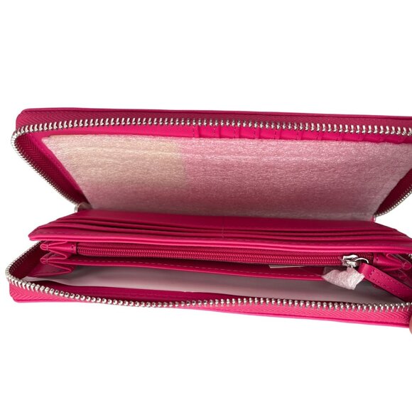 Michael Kors Jet Set Travel Large Continental Wallet Dragonfruit Pink MSRP $328 - Picture 3 of 5